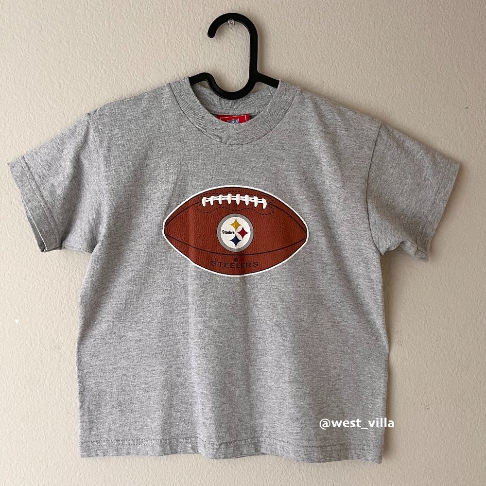 NFL Pittsburgh Steelers Football Logo Little Kids Cotton T-Shirt Grey Large